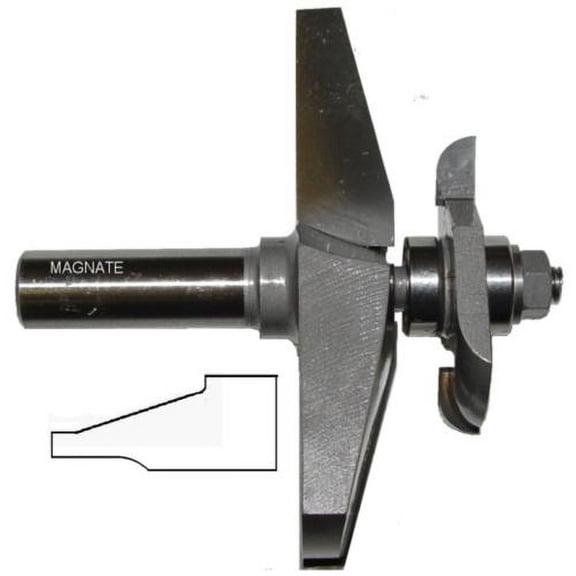 Magnate 3809C Raised Panel Router Bit with Under Cutter 18 Degree Face Cut Profile; 1-3/8" Reveal ; 3-1/2" Overall Diameter; 1/2" Shank Diameter; 1/8" Radius; 1-1/2" Shank Length