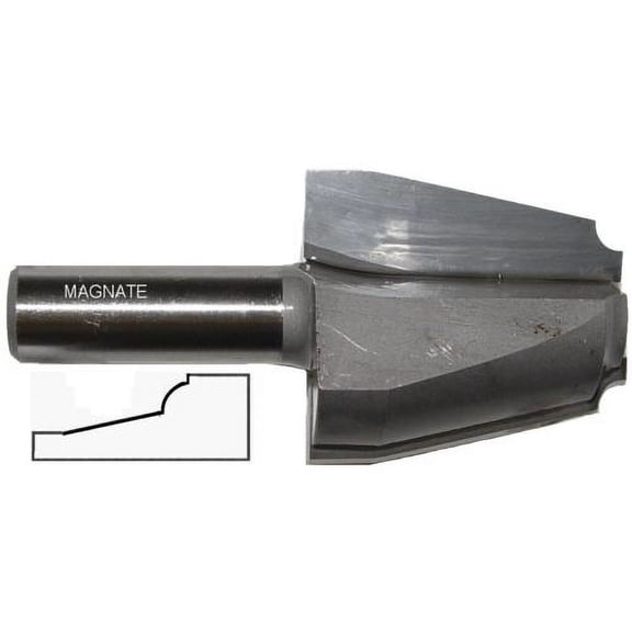 Magnate 3816 Raised Panel Router Bit, Vertical 12 Degree Face-Cut With Quarter Round - 1-5/8" Cutting Height, 1/2" Shank Diameter, 1-1/8" Overall Diameter, 5/32" Radius, 1-1/2" Shank Length