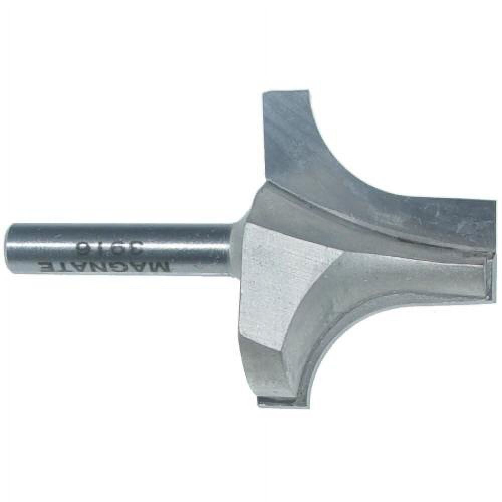 Magnate 3916 Plunge Roundover Router Bit - 1/2" Radius, 1/2" Small Diameter, 1/4" Shank Diameter, 7/8" Cutting Length, 1-1/4" Shank Length