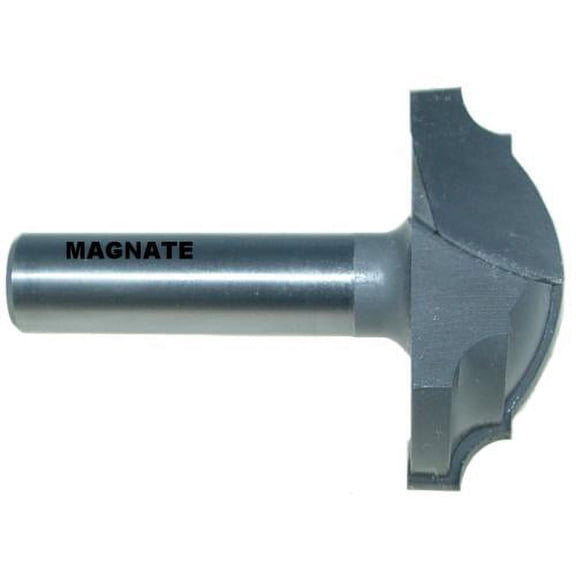 Magnate 3942 Large Cove Classic Plunge Router Bit - 2" Cutting Diameter, 1/2" Profile Height, 1/4", 1" Radius (Bead, Cove)