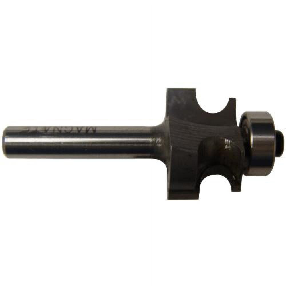 Magnate 5801 Edge Beading Router Bit - 1/4" Bead Diameter, 9/16" Cutting Length, 1/8" Radius, 7/8" Overall Diameter, BR-03 Bearing