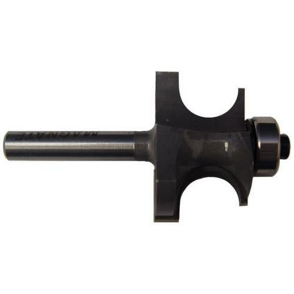 Magnate 5805 Edge Beading Router Bit - 1/2" Bead Diameter, 15/16" Cutting Length, 1/4" Radius, 1-1/8" Overall Diameter, BR-03 Bearing