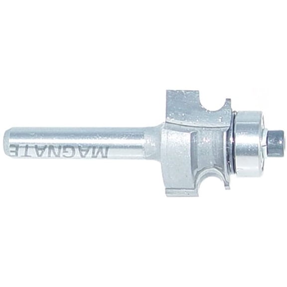 Magnate 5809 Edge Beading Carbide Tipped Router Bit  3/16" Bead Diameter; 1/4" Shank Diameter; 1/2" Cutting Length; 3/32" Radius; 13/16" Overall Diameter; 1-1/4" Shank Length