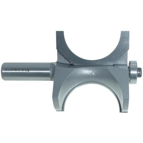 Magnate 5829 Bull Nose (Half Round) Router Bit With Bearing - 1-1/2" Bead Diameter, 3/4" Radius, 2-3/16" Overall Diameter, BR-05 Bearing