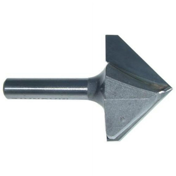 Magnate 718 V-Grooving Router Bit - 90 Degree, 1-1/4" Cutting Diameter, 1/4" Shank Diameter, 7/8" Cutting Length, 1-1/4" Shank Length