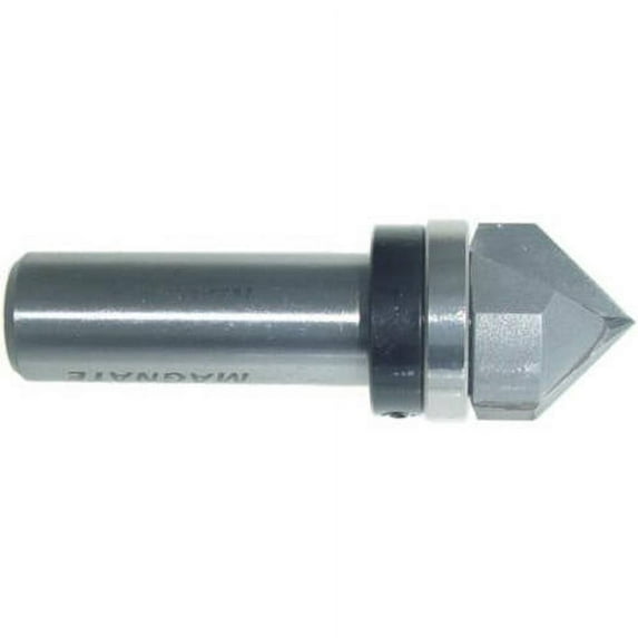 Magnate 734 V-Grooving with Top Mounted Bearing Router Bit — 90 Degree; 3/4" Cutting Diameter; 1/2" Shank Diameter; 5/8" Cutting Length; 1-1/2" Shank Length