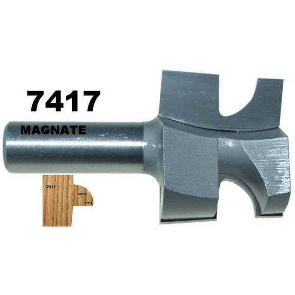 Magnate 7417 Door Lip ( Finger Pull ) Router Bit - 1-1/2" Overall Diameter, 1-3/32" Cutting Length, 5/8" Small Diameter, 1/16" & 3/8" Radius