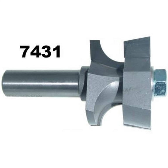Magnate 7431 Door Lip (Finger Pull) Router Bit — 1-9/16" Overall Diameter; 1" Cutting Length; 1/2" Shank Diameter; ------- Small Diameter; 3/8" Radius