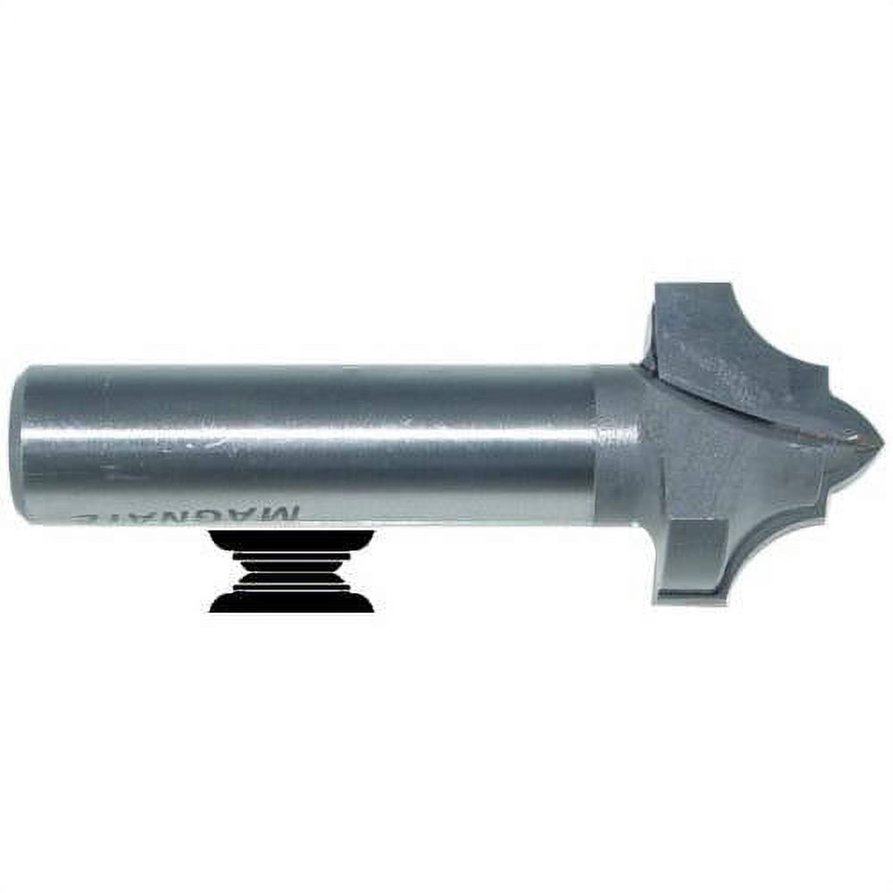 Magnate 7531 Deep Classic Point Carbide Tipped Router Bit — 1/4" Radius; 1" Cutting Diameter; 1/2" Shank Diameter; 3/4" Cutting Height; 2" Shank Length