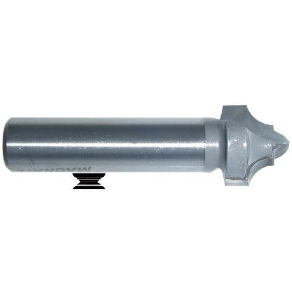 Magnate 7536 Deep Classic Point Router Bit - 3/16" Radius, 3/4" Cutting Diameter, 1/2" Shank Diameter, 5/8" Cutting Height, 2" Shank Length