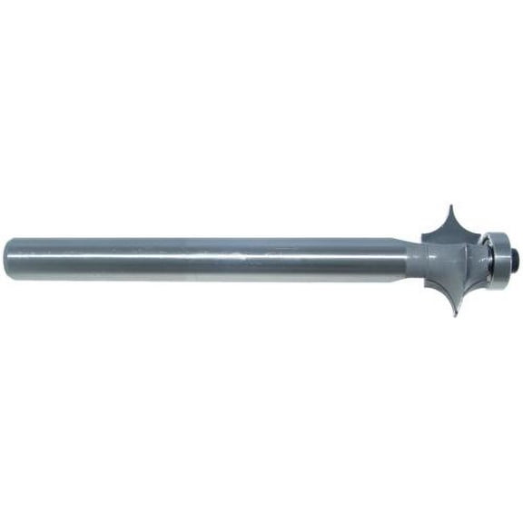 Magnate 7675 Reeding Extended Shank with Bearing Router Bit - 5/8" Bead Height, 1/2" Shank Diameter, 5/16" Radius, BR-05 Bearing