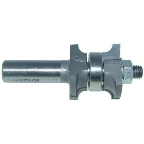Magnate 7701 Double Round Over Router Bit - 3/4" Material Thickness, 3/16" Radius, 1-1/8" Cutting Length, 1-1/4" Overall Diameter, BR-06 Bearing