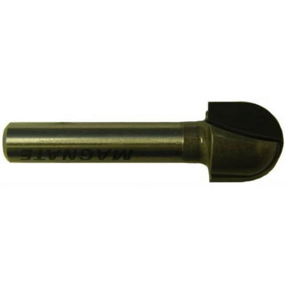 Magnate 803 Core Box 2 Flute Carbide Tipped Router Bit — 1/2" Cutting Diameter; 1/4" Shank Diameter; 3/8" Cutting Length; 1/4" Radius; 1-1/4" Shank Length