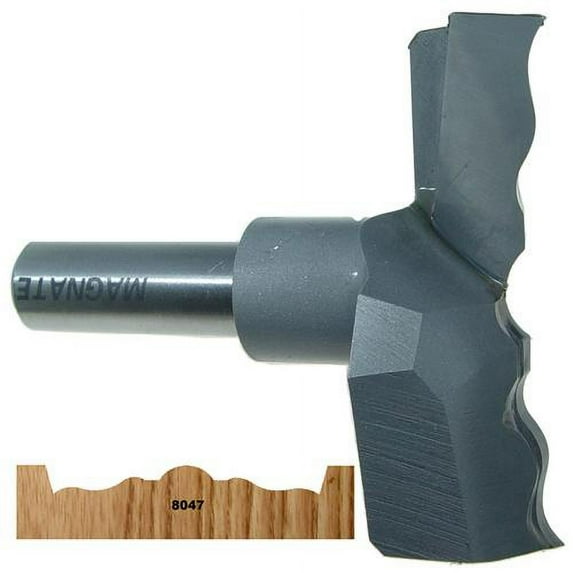 Magnate 8047 Rosette Carbide Tipped Cutter - 2-3/4" Cutting Diameter, 1/2" Shank Diameter, 3/4" Cutting Height, 1-1/2" Shank Length