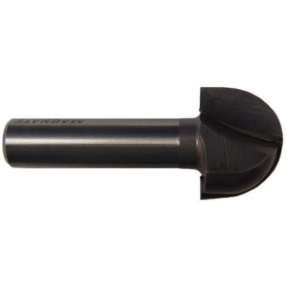 Magnate 812 Core Box Router Bit - 1-1/8" Cutting Diameter, 1/2" Shank Diameter, 13/16" Cutting Length, 9/16" Radius, 2" Shank Length