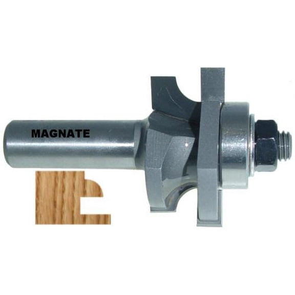Magnate 9007S Stile or Rail Router Bit, 15/16" Cutting Height for 3/4" to 7/8" Material - Concave Profile, Stile Cut, BR-06 Bearing