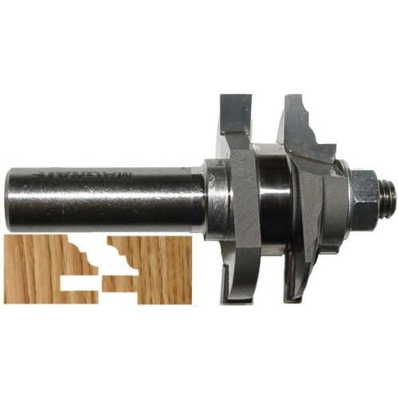 Magnate S9002 Reversible Stile & Rail Router Bit - Classic Profile, 7/8" Cutting Height, BR-06 Bearing
