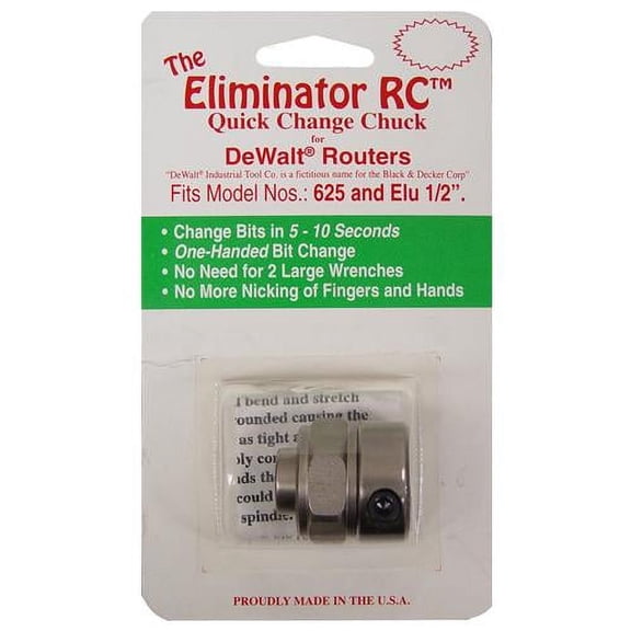 Magnate SHA0102 The Eliminator RC Quick Change Chuck - DeWalt Routers, 625 & Elu 1/2" Models