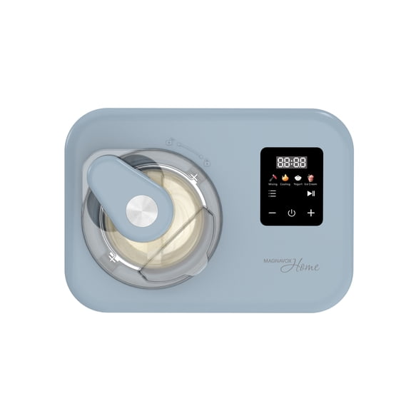 Magnavox 1.3 qt. Electric Ice Cream Maker with Built-in Compressor and Touchscreen Controls, Blue