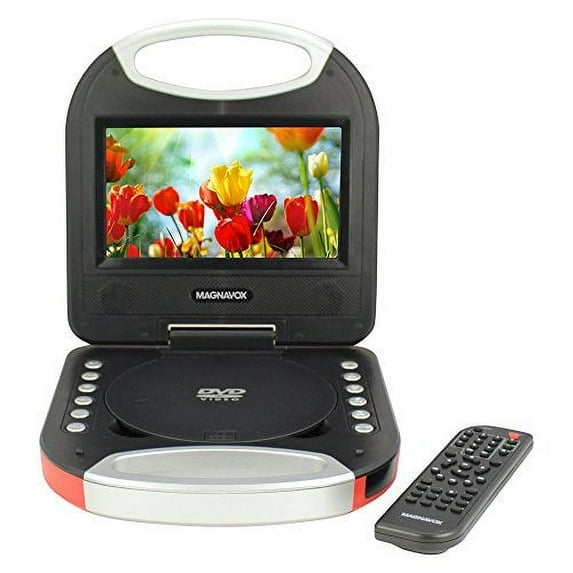 Magnavox 7-inch portable DVD/CD Player with Color TFT Screen & Remote Control-Red