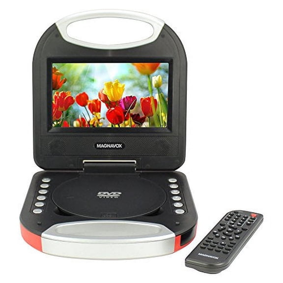 Magnavox 7-inch portable DVD/CD Player with Color TFT Screen & Remote Control-Red