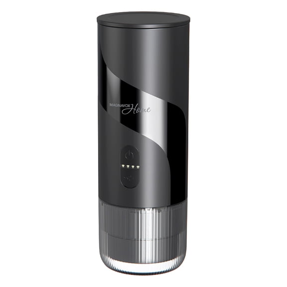 Magnavox Home 2-in-1 Portable Espresso and Ground Coffee Maker, USB Rechargeable, Black