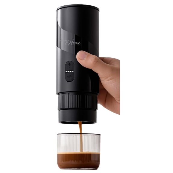 Magnavox 2-in-1 Portable Espresso and Ground Coffee Maker, Automotive, USB Rechargeable, Black