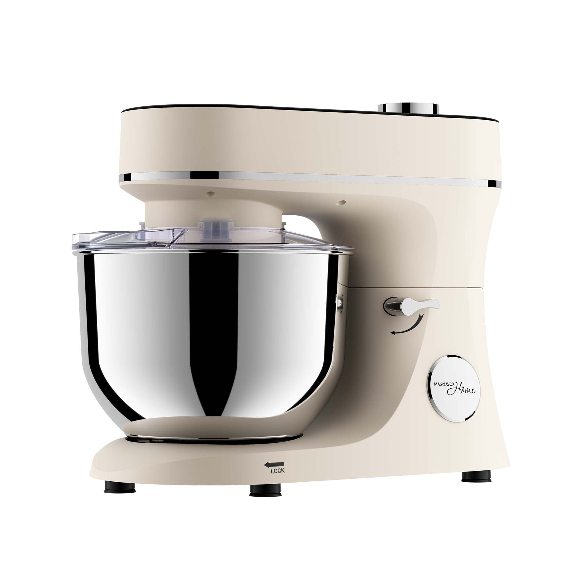 Magnavox 6.0L Digital Touch Screen Stand Mixer with Stainless Steel Bowl, 11-Speed, Tilt-Head, Planetary Mixing, 660W Motor, Dough Hook, Beater, Whisk, Bowl Cover, Cream