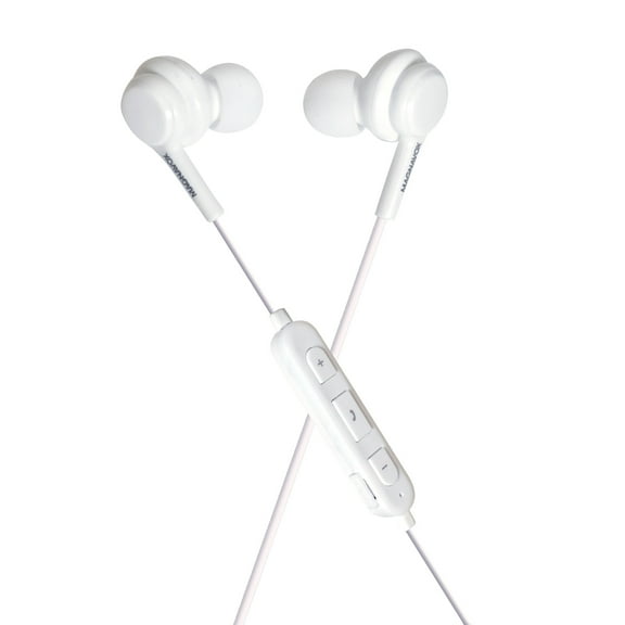 Magnavox MBH552-WH Stereo Earphones with Extreme Bass and Bluetooth Wireless Technology - White