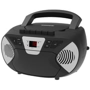 Magnavox Portable CD Cassette Boombox with AM/FM Radio, CD Player with Programmable Tracks, AUX Input, LED Display, AC/DC Power, Battery Operated Boombox