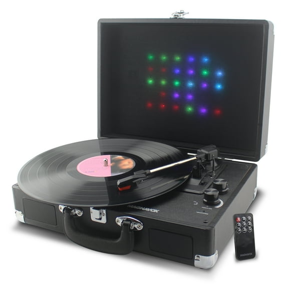 Magnavox Suitcase Turntable System with Bluetooth & Decorative RGB Lights