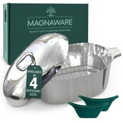 Magnaware 12.6qt Lightweight Cast Aluminum Oval Dutch Oven, Silver