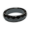 thumbnail image 1 of MagneHealth Beveled Magnetic Band Black Hematite Ring, Unisex Size 9, 1 of 2