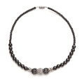 thumbnail image 1 of MagneHealth Black Magnets, Silver Beads, and Crystal Rondelles Necklaces, Size 18'', 1 of 2