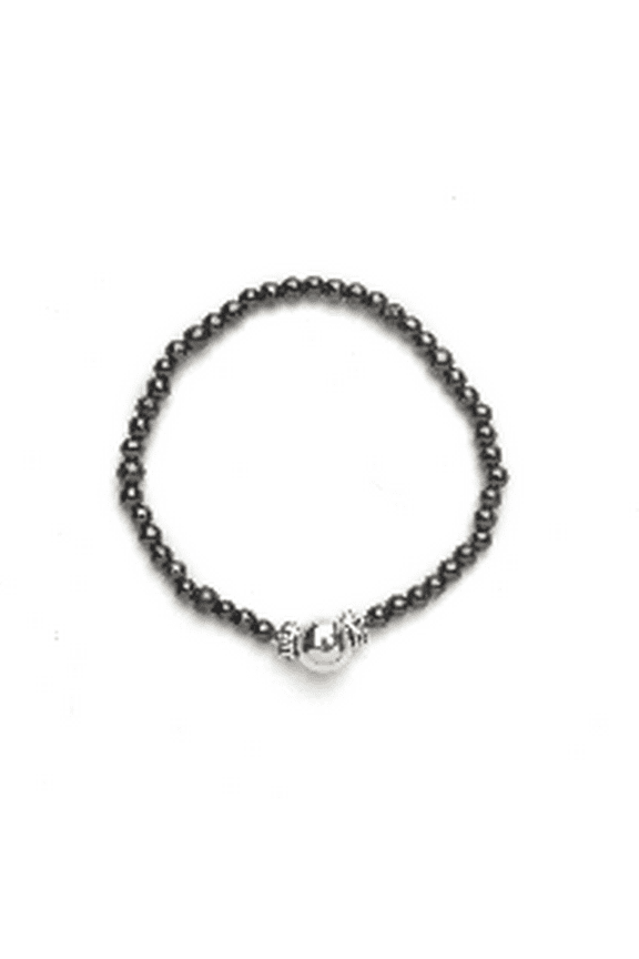 Black and Silver Magnetic Stretch Bracelet Size 7