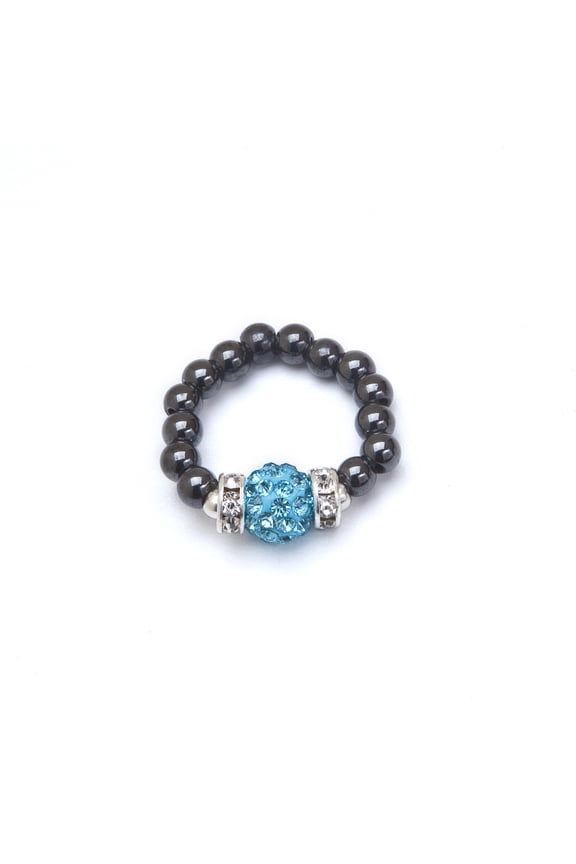 Blue Crystal Stretch Ring Size M