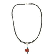 MagneHealth Coral & Turquoise with Black Magnetic Hematite Necklace, 18 Inches