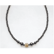 MagneHealth Gold Crystal Ball Magnetic Stretch Necklace, Size 18