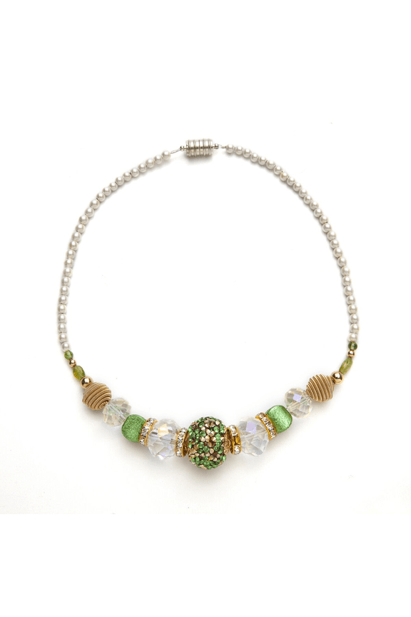 Peridot and Crystal Magnetic Necklace, 18 Inches