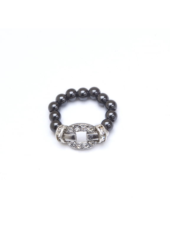 Silver Belt Buckle Magnetic Ring Size M
