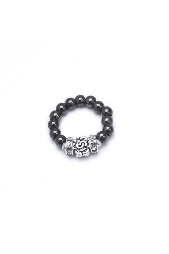 Silver Flower Magnetic Ring Size S
