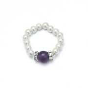 MagneHealth White Magnets & Amethyst Ring Size XS