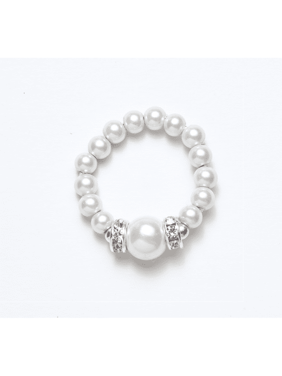 White Magnets Stretch Ring Size S