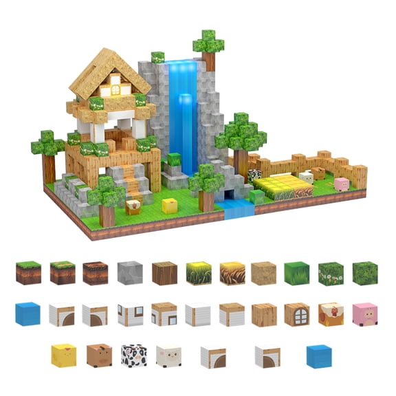 Magnefun Magnetic Blocks, 138PCS Farm Theme Magnetic Building Blocks Magnetic Toys, Magnetic Building Toys, Magnetic Cubes for Kids Ages 4-8