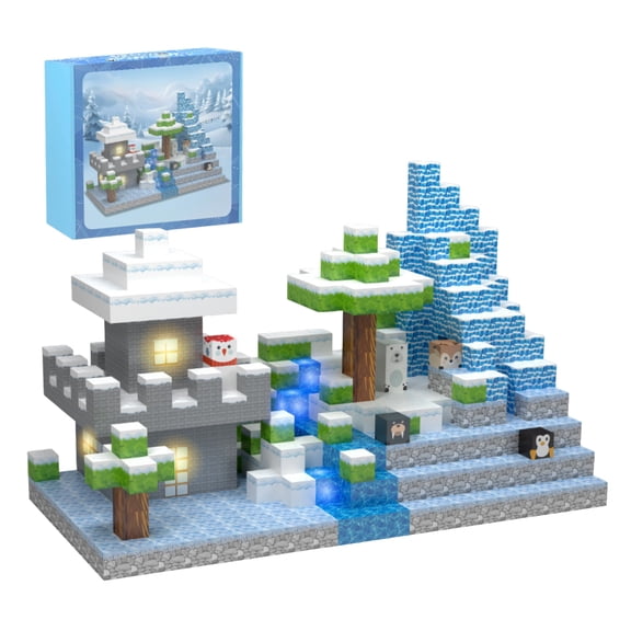 Magnefun Magnetic Blocks, 138PCS Ice and Snow Theme Magnetic Building Blocks Magnetic Tiles, STEM Educational Construction Toys, Magnetic Toys for Kids Ages 4-8