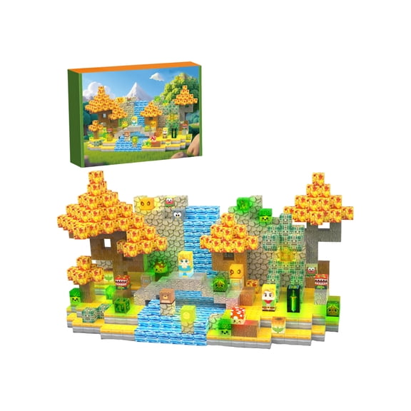 Magnefun Magnetic Building Blocks Set, 200PCS Princess and Warrior Theme Magnetic Blocks Cube Game, STEM Educational Toys, Magnetic Toys for Kids Ages 3-12