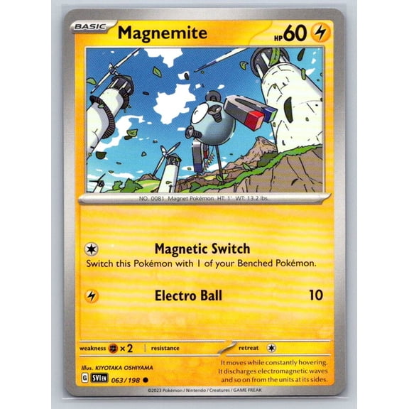 Magnemite Common 063/198 Pokmon TCG Scarlet & Violet Base Set Trading Card