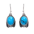 thumbnail image 1 of Magnesite Turquoise 925 Sterling Silver Earring V188, Drop/Dangle Earring, Magnesite Turquoise Earring, Blue Earring, Gift For Her Earring, Wedding Gi, 1 of 4