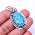 thumbnail image 1 of Magnesite Turquoise Designer Handmade 925 Sterling Silver Pendant 1.76", Blue Magnesite Turquoise Pendant P_8057_315_19, 1 of 2