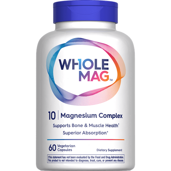 Magnesium 10 in 1 Complex | 60 Vegetarian Capsules | For Men and Women | by WholeMag